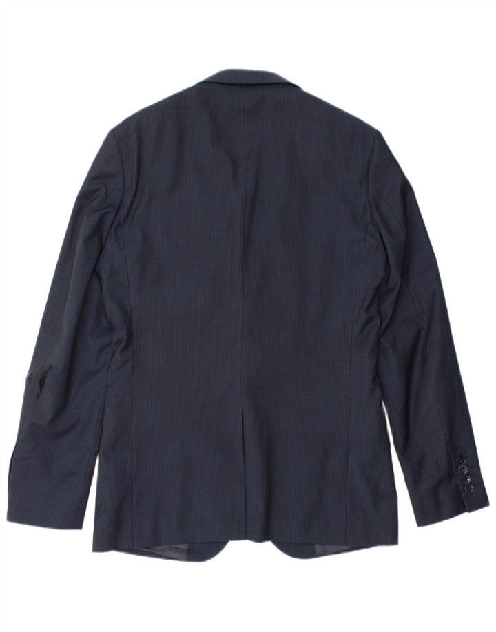Reiss Veste Blazer 1 Bouton Homme UK 36 Petite Laine Bleu Marine