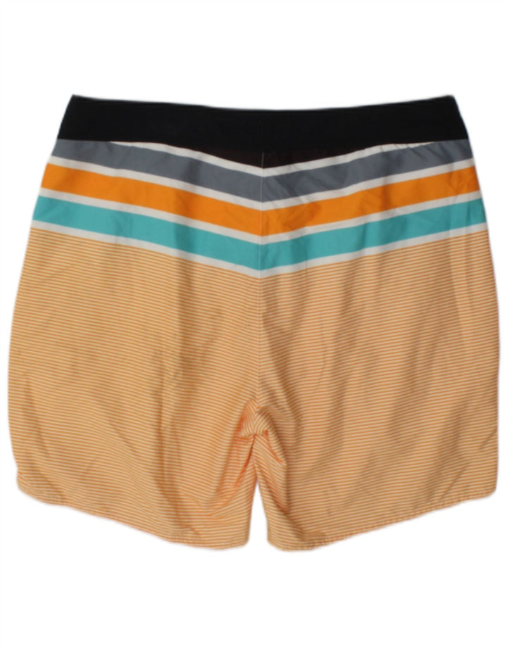 Hugo Boss Short de bain pour homme en polyester à rayures orange