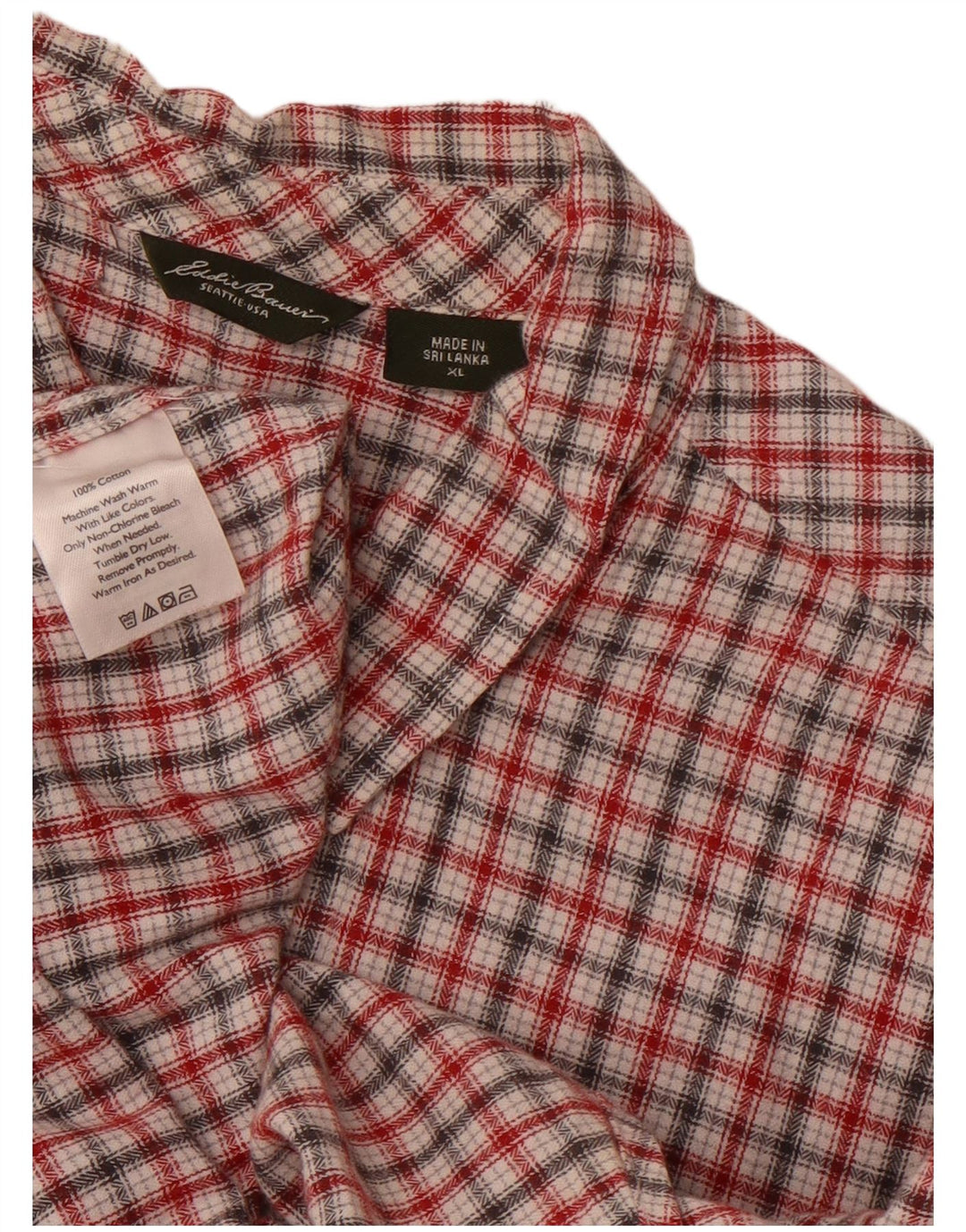 Eddie Bauer Chemise Femme UK 18 XL Coton à Carreaux Multicolore