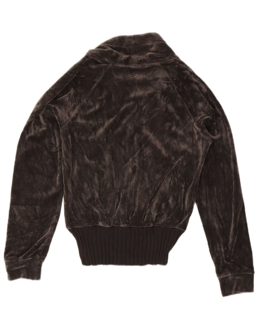 ADIDAS Veste de survêtement en velours pour femme UK 12 Gris moyen Coton