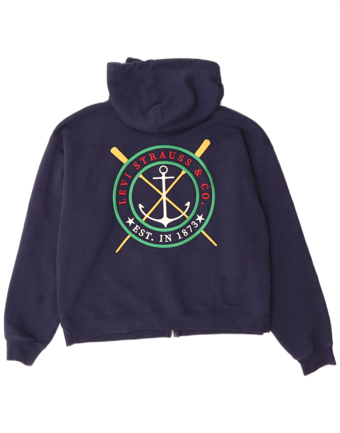LEVI'S Pull à capuche zippé surdimensionné pour femme UK 10 Petit Bleu marine