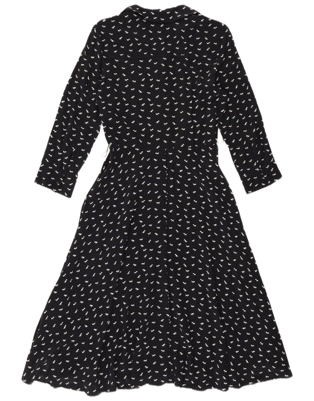 Hobbs Robe trapèze pour femme UK 10 Petit bleu marine imprimé animal en viscose