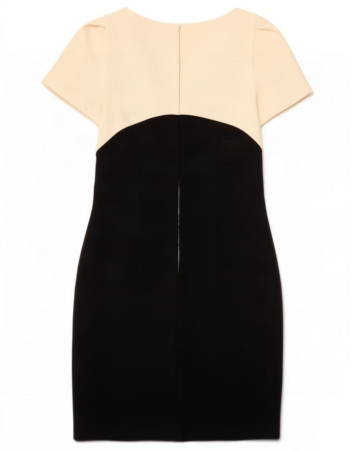 Luisa Spagnoli Femme Robe Fourreau IT 44 Laine Colorblock Blanc Moyen