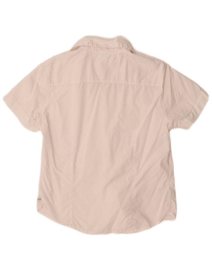 MURPHY & NYE Chemise à manches courtes pour femme UK 14 Grand coton blanc