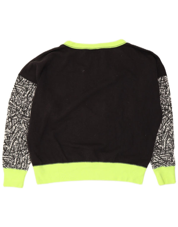 Nike Sweat-shirt surdimensionné pour femme UK 16 Large Noir Colorblock