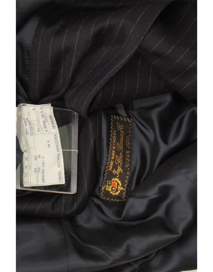 Loro Piana Veste blazer à 3 boutons pour homme IT 54 2XL en laine à fines rayures bleu marine