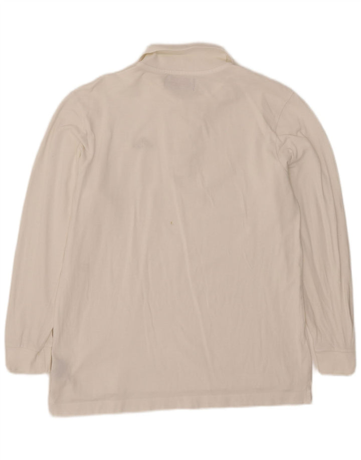 Kappa Polo à Manches Longues Homme Blanc Moyen Coton