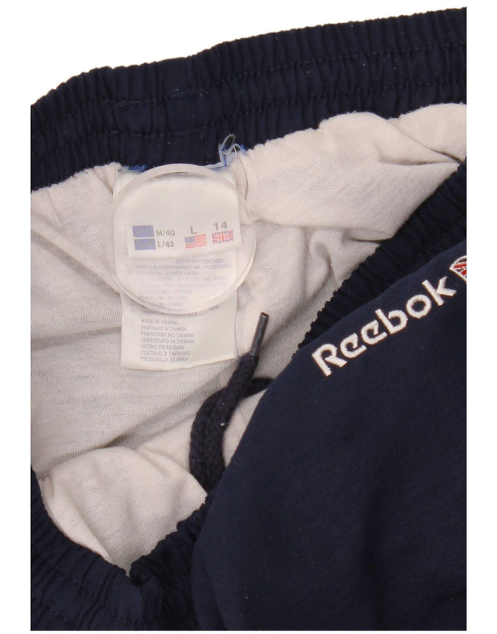 Reebok Pantalon de survêtement pour homme UK 14 Large Bleu marine Polyester
