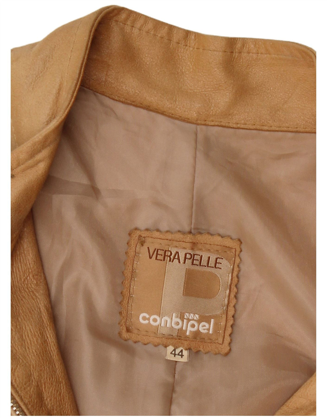 Conbipel Veste en Cuir Femme IT 44 Cuir Beige Moyen