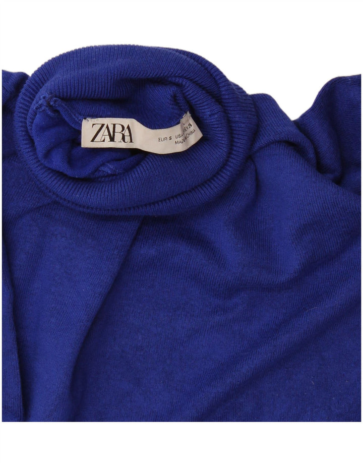 Zara Pull col roulé pour femme UK 10 Small Bleu marine