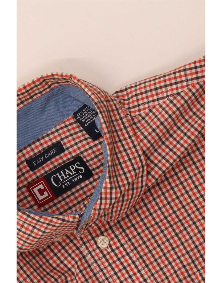 Chaps Chemise facile d'entretien pour hommes, grand coton vichy rouge