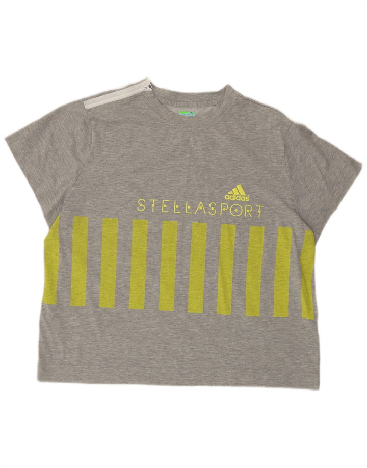 ADIDAS X STELLA MCCARTNEY T-shirt graphique pour femme UK 20/22 XL Gris