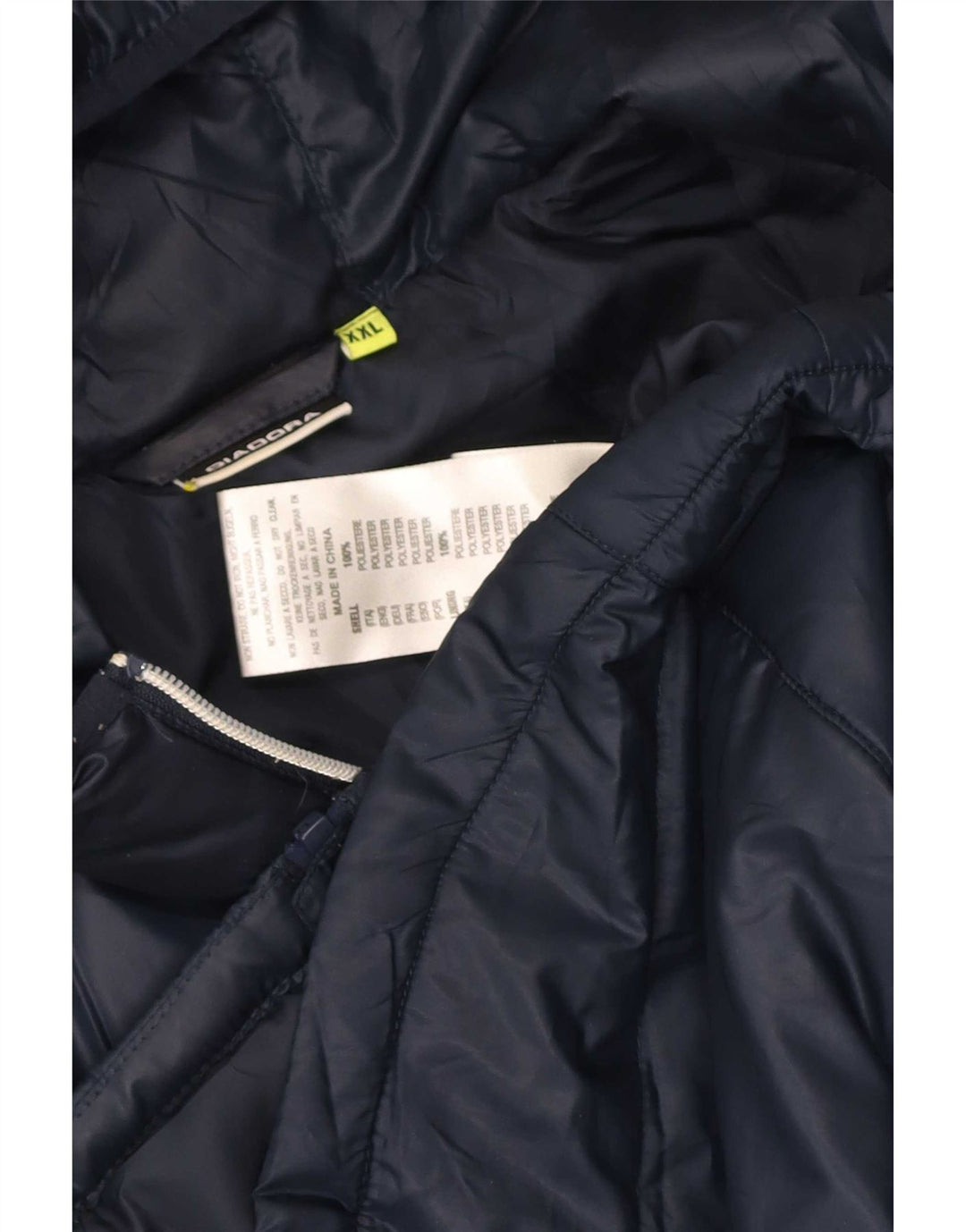 Diadora Veste matelassée à capuche pour femme UK 20 2XL Bleu marine Polyester