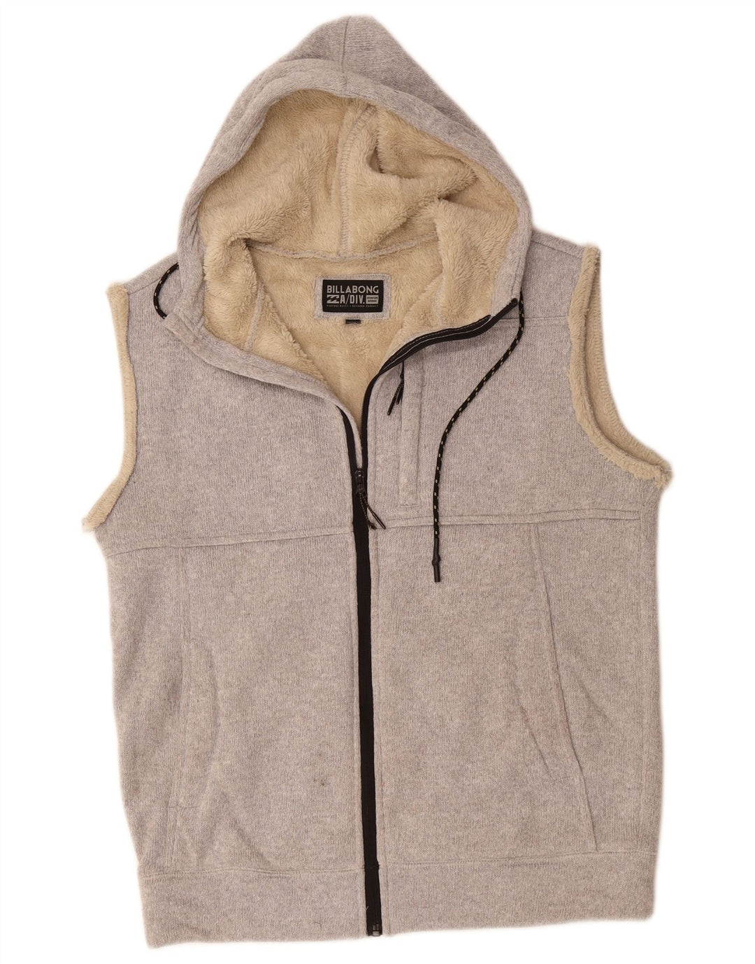 BILLABONG Pull à capuche zippé sans manches pour hommes petit gris polyester