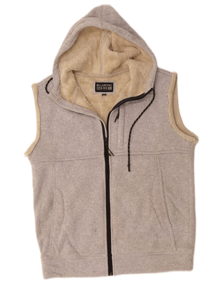 BILLABONG Pull à capuche zippé sans manches pour hommes petit gris polyester