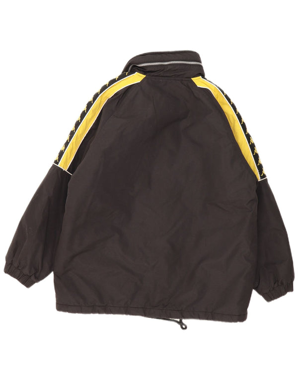 Kappa Veste coupe-vent graphique pour garçon 12-13 ans XL Noir Colourblock