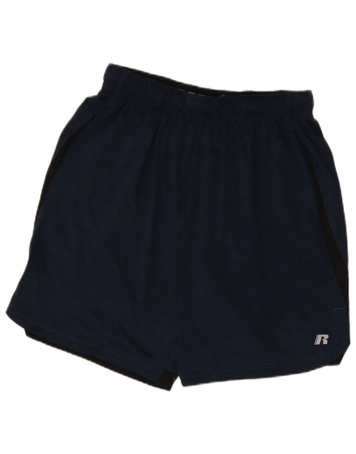 Russell Athletic Short de sport pour homme en polyester color block bleu marine moyen