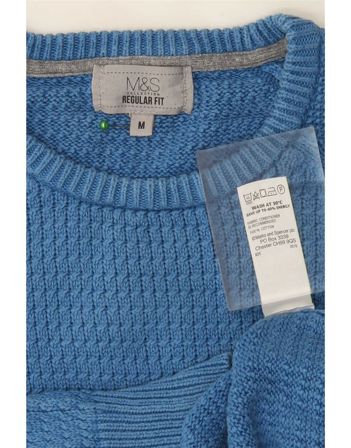 Marks & Spencer Pull à col rond coupe classique pour homme Bleu moyen