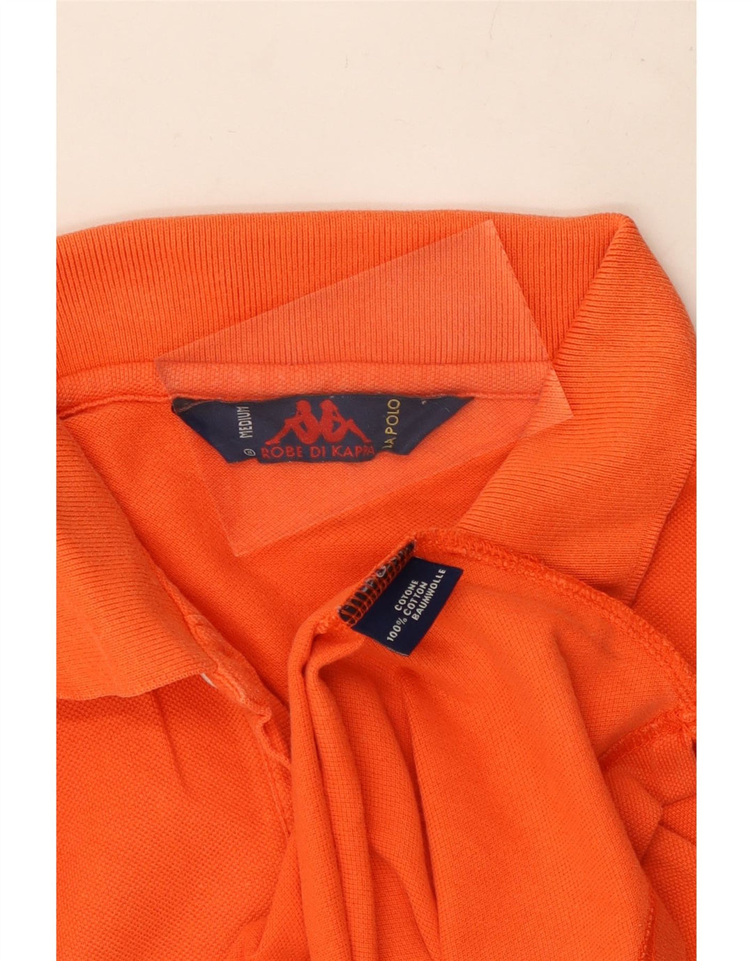 KAPPA Polo Homme Orange Moyen Coton