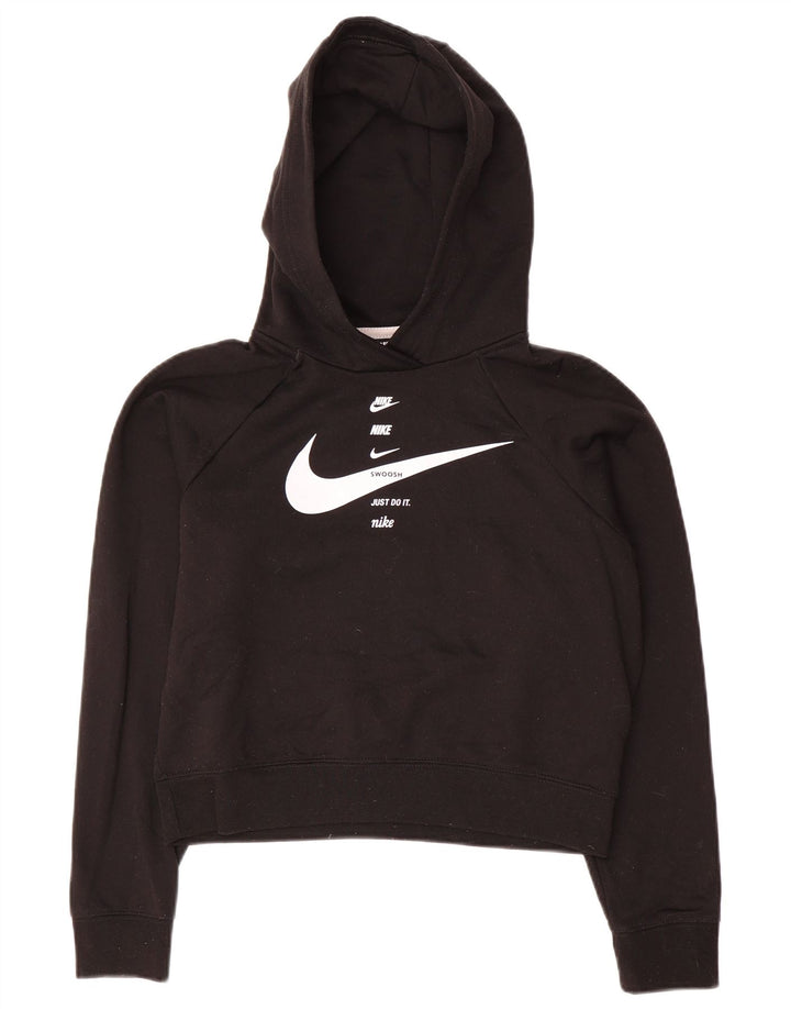NIKE Pull à capuche surdimensionné pour femme UK 6 XS Noir Polyester
