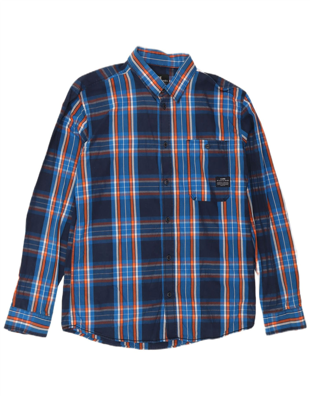 Jack & Jones Chemise Homme Grand Carreau Bleu Coton