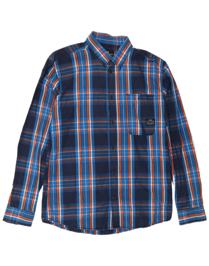 Jack & Jones Chemise Homme Grand Carreau Bleu Coton