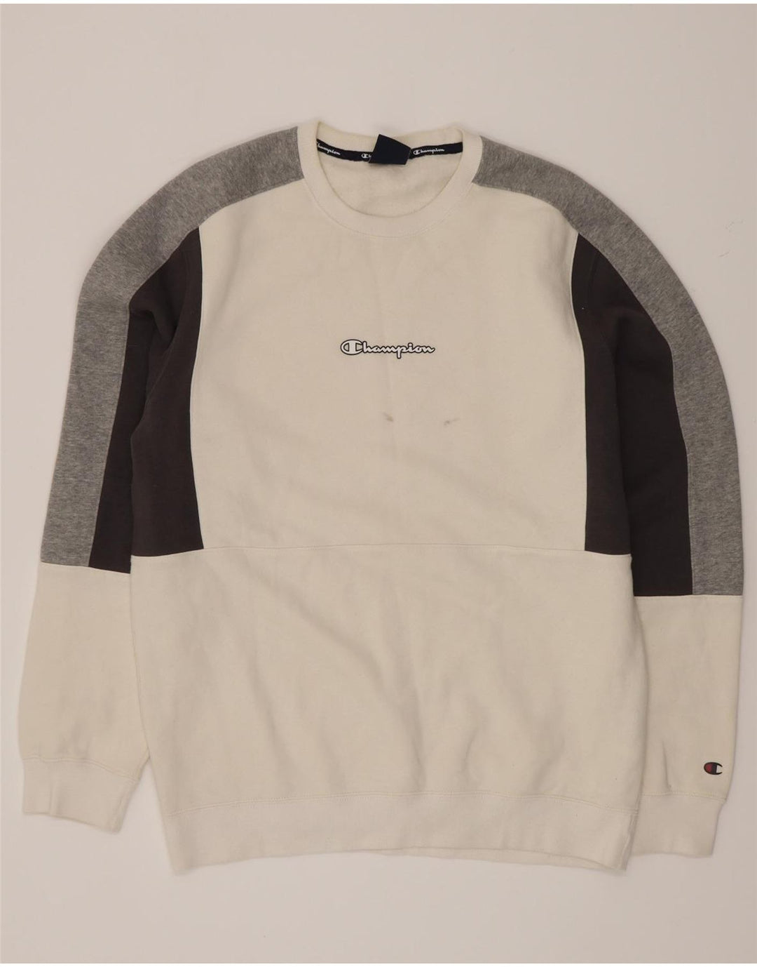 Champion Sweat-shirt pour homme XL en coton color block blanc