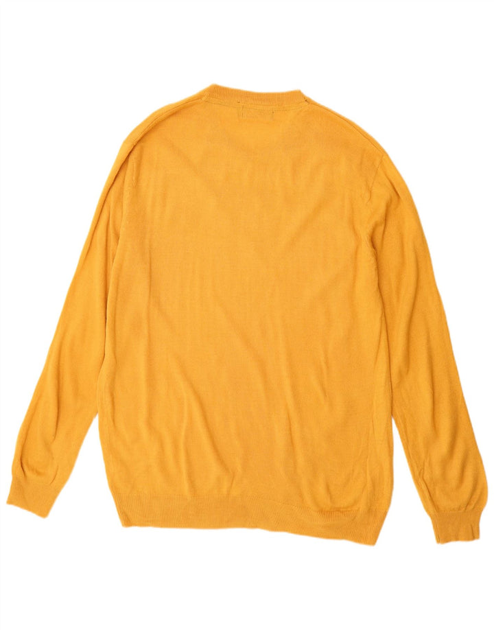 Pierre Cardin Pull Col V Homme Acrylique Jaune Moyen