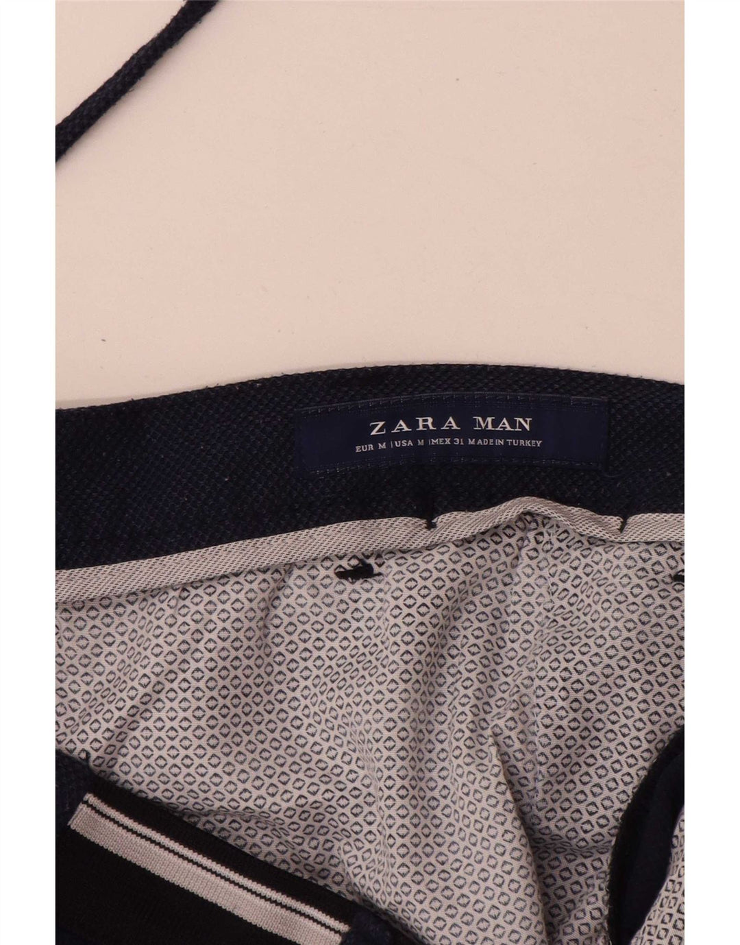Zara Short Chino Homme Medium W31 Bleu Marine Polyester