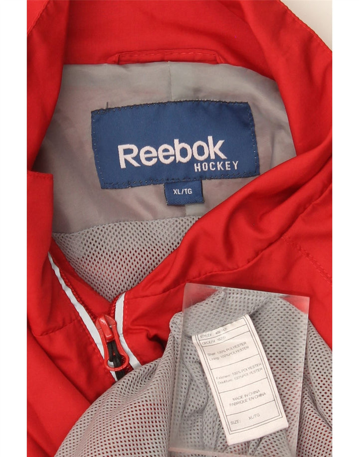 Reebok Veste de Pluie Homme UK 42 XL Rouge Colorblock Polyester