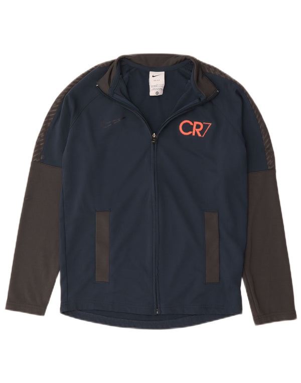 Nike Boys Tracksuit Top Jacket 12-13 Years Large Navy Blue