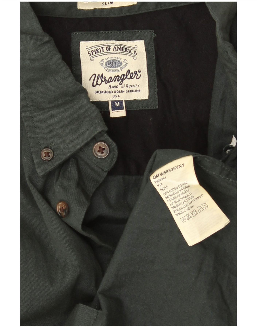 Wrangler Chemise Slim Femme UK 14 Coton Vert Moyen
