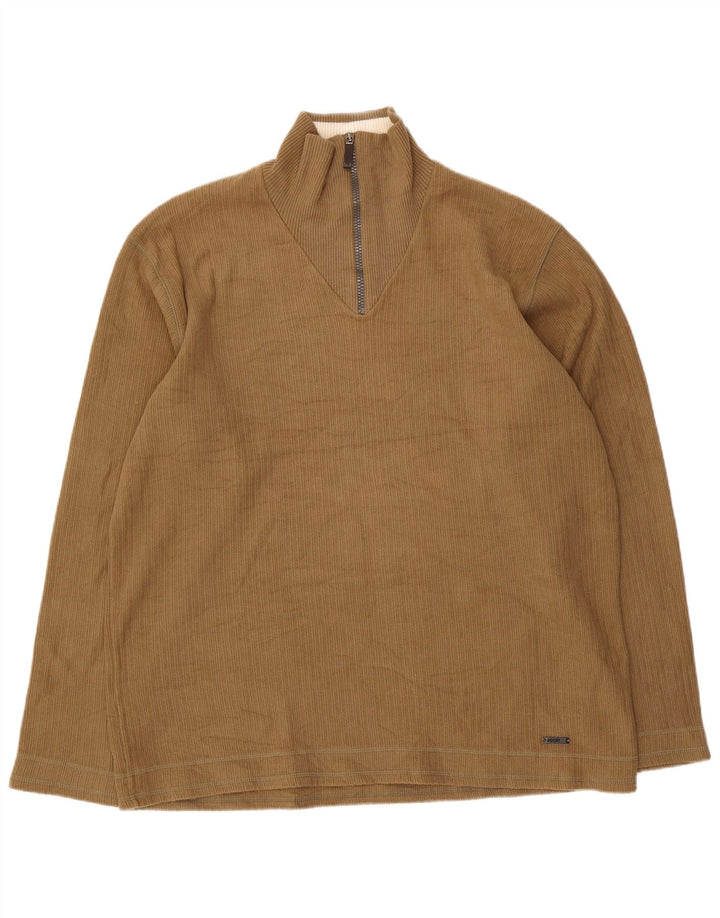 Joop Pull col zippé pour homme XL en coton marron