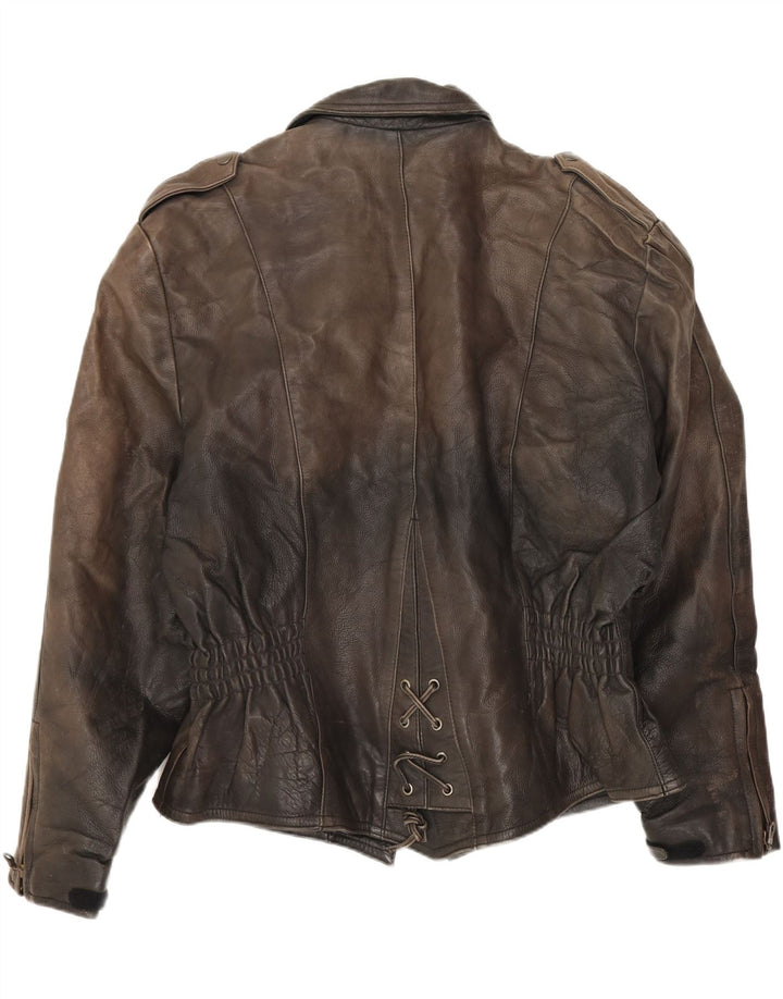 Belo Veste de motard en cuir surdimensionnée pour femme EU 40 Noir moyen