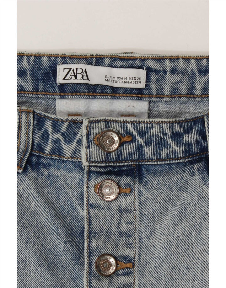 Zara Femme Mini Jupe En Jean Délavé À L'acide Moyen W28 Bleu