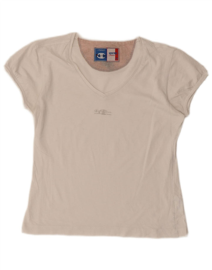 Champion T-shirt court Heritage Classics pour femme UK 12 Blanc moyen