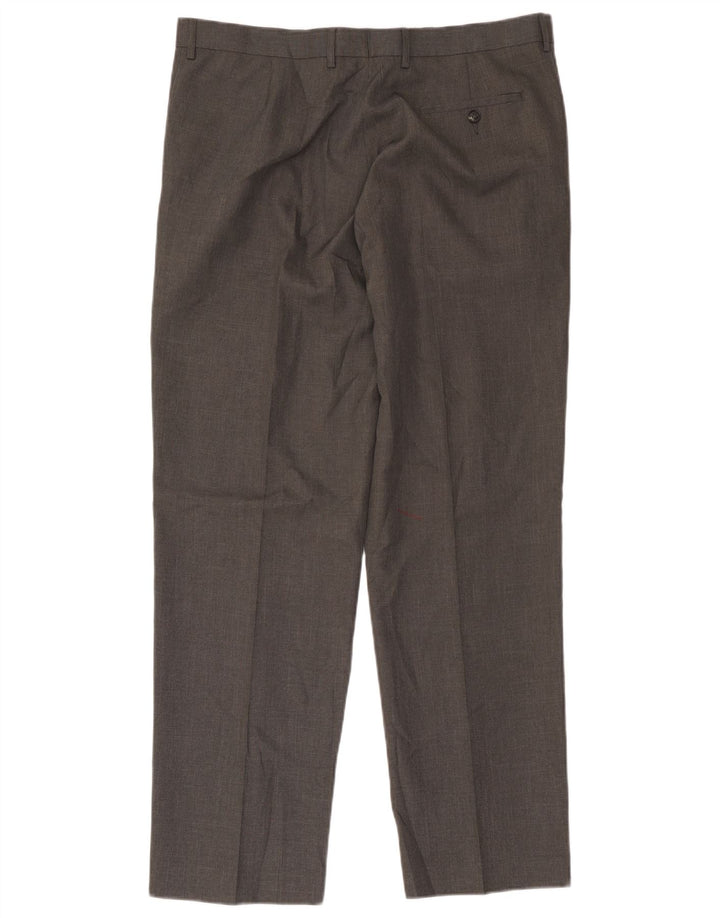 Marks & Spencer Pantalon de Costume Droit Homme W38 L31 Gris Polyester