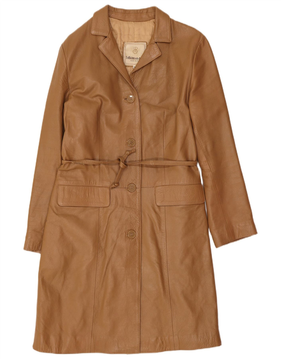 manteau en cuir femme vintage UK 12 Medium Brown Classic