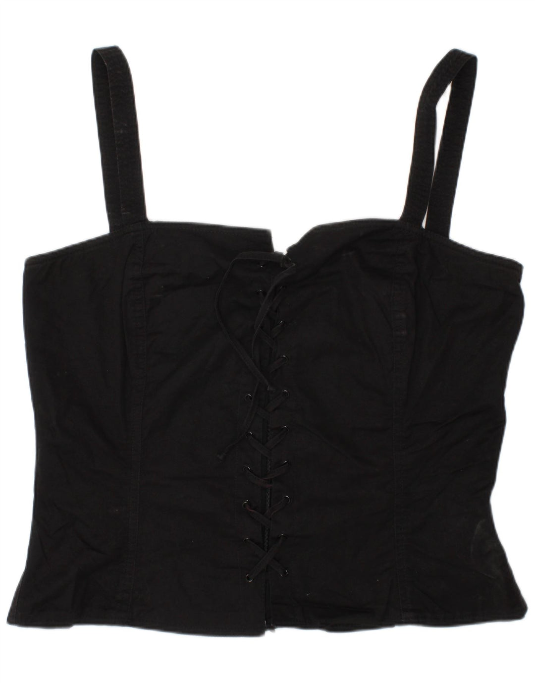 LUISA SPAGNOLI Femme Top Corset IT 46 Grand Noir Coton