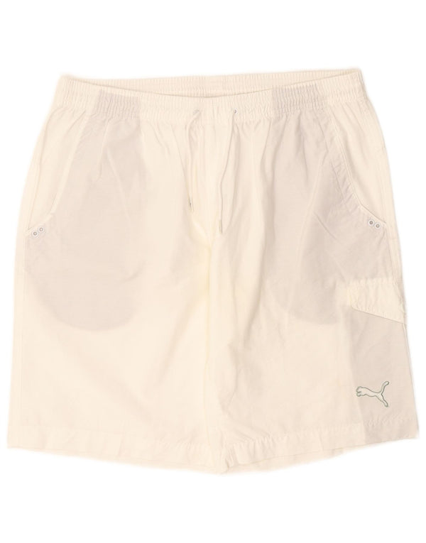 Puma Short de sport pour homme en coton blanc Taille L