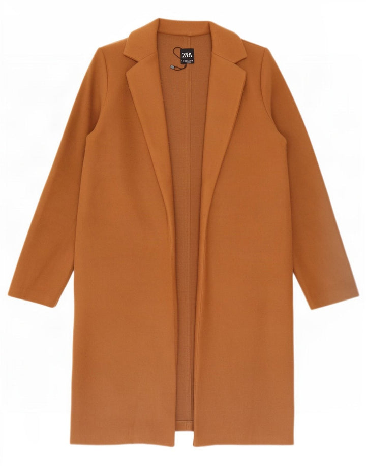 Zara Femme Pardessus UK 10 Petit Marron Polyester