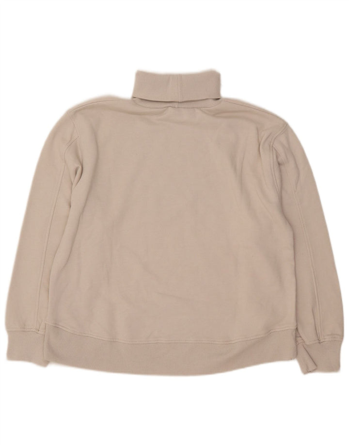 Zara Womens Roll Neck Sweatshirt Jumper UK 14 Moyen Beige Coton