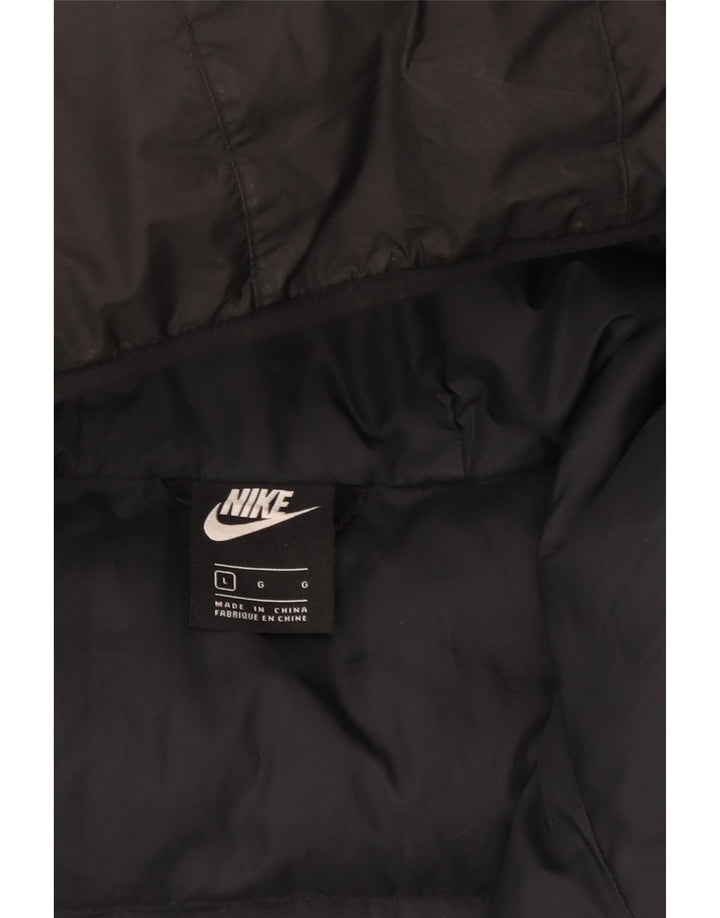 Nike Veste matelassée à capuche pour homme UK 40 Large Noir Polyester
