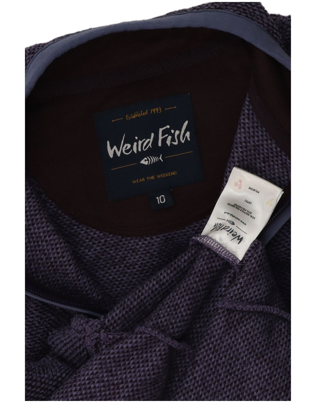 WEIRD FISH Veste de survêtement surdimensionnée pour femme UK 10 Petit Violet