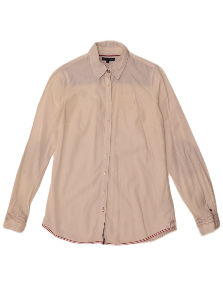 Tommy Hilfiger Chemise Femme US 4 Small Blanc Colorblock Coton