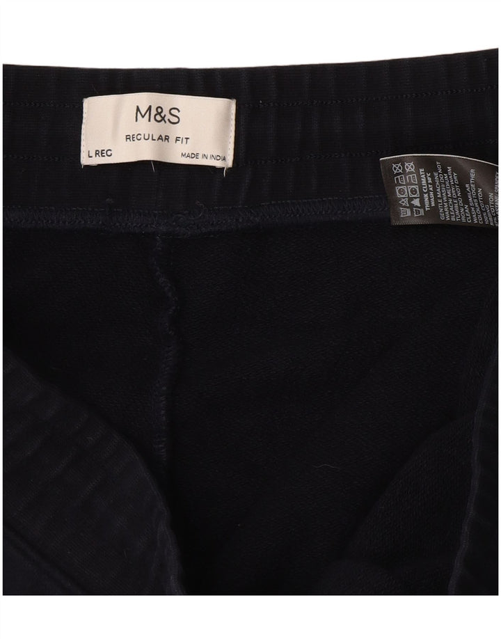 Marks & Spencer Pantalon de survêtement coupe régulière pour homme Bleu marine Taille L