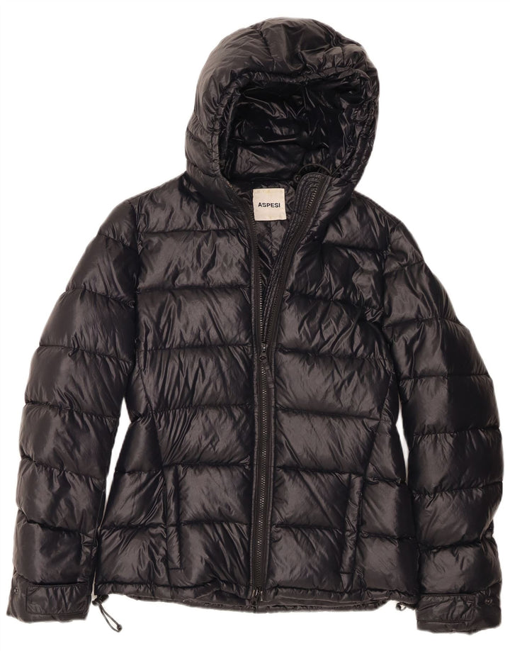 Aspesi Veste matelassée à capuche pour femme UK 44 Medium Noir Polyamide