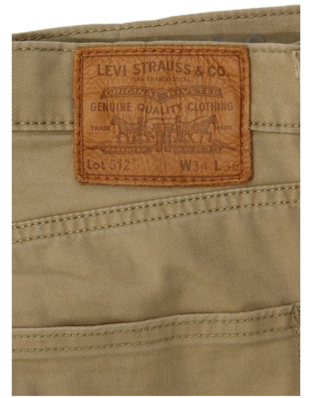 LEVI'S Pantalon Décontracté Slim Fuselé 512 Homme W34 L36 Coton Beige