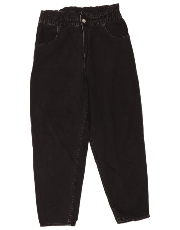 Zara Femme Jean Fuselé Taille Haute Large W30 L27 Coton Noir