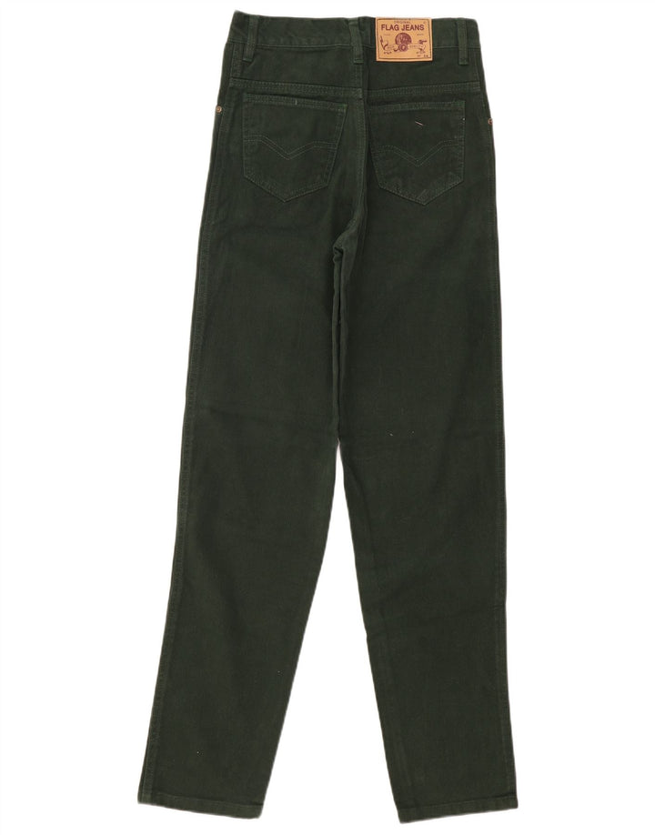 VINTAGE Femme Taille Haute Slim Jeans EU 36 Petit W28 L31 Coton Vert